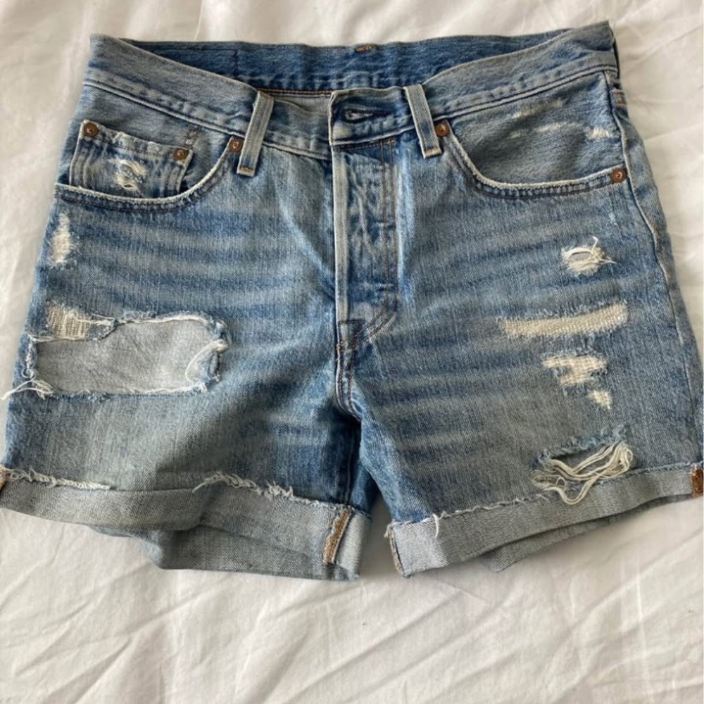 Distressed Denim Shorts